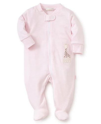 Pk Stripe Sophie Footie W/Zipper