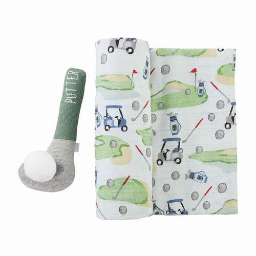 Swaddle & Rattle Set
