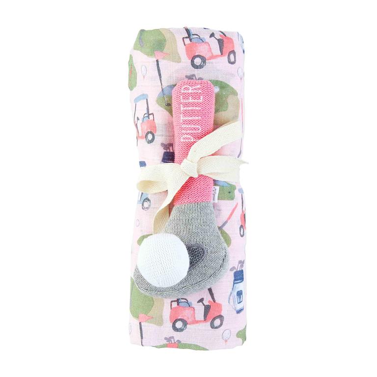Swaddle & Rattle Set