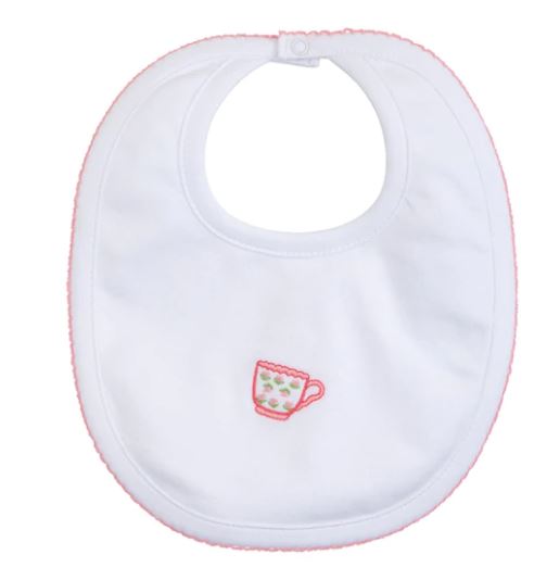 Tea Party Embroidered Bib
