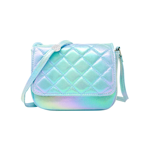 Quilted Shiny Messenger Bag