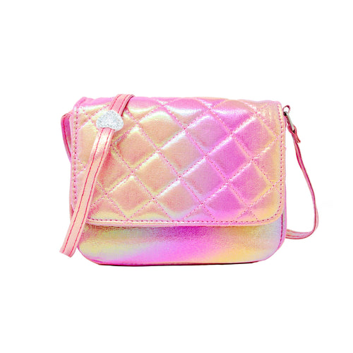 Quilted Shiny Messenger Bag