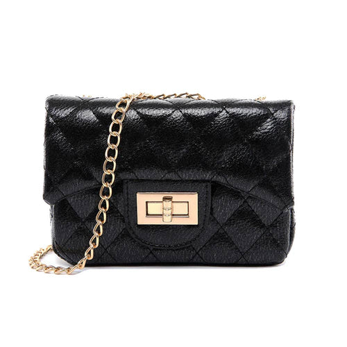 Metallic Classic Mini Purse: Black