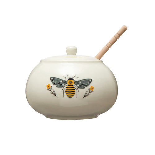 Stoneware Honey Pot with Dipper