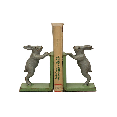 Cast Iron Rabbit Bookends