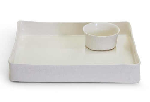 Basketweave Serving Platter and Bowl