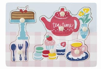 Tea Party Knob Wood Puzzle
