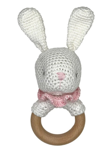 Bunny Bamboo Crochet Woodring Rattle