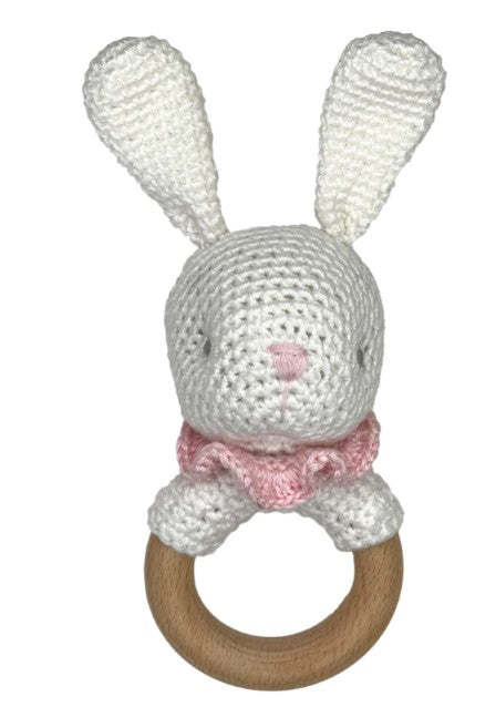 Bunny Bamboo Crochet Woodring Rattle
