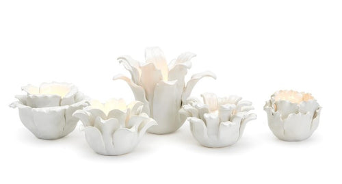 White Succulents Tealight Candleholder