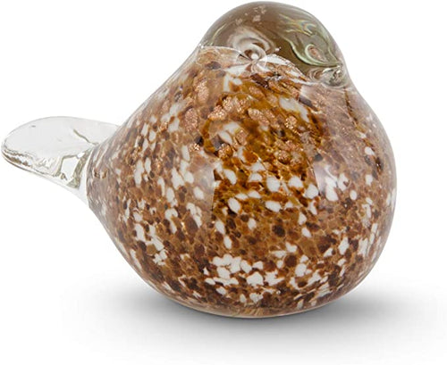 Brown & Gold Speckled Glass Bird