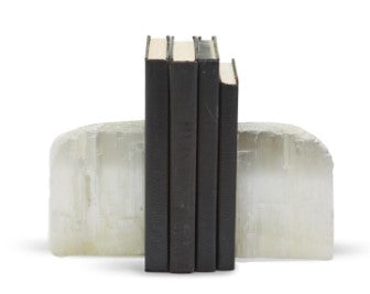 Selenite Crystal Bookends