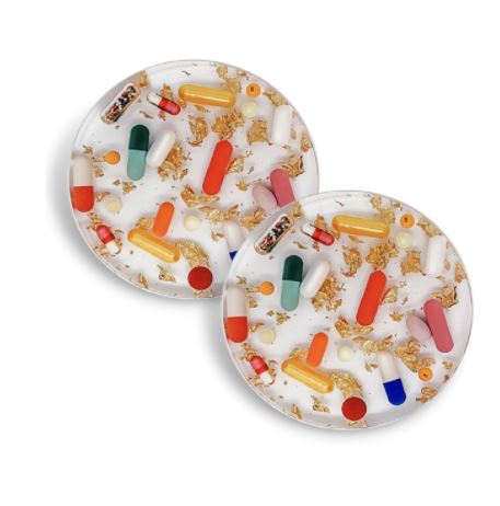 Pills + Gold Coasters