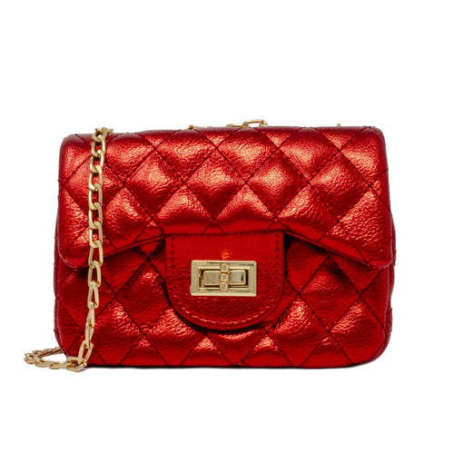 Metallic Classic Mini Purse: Red