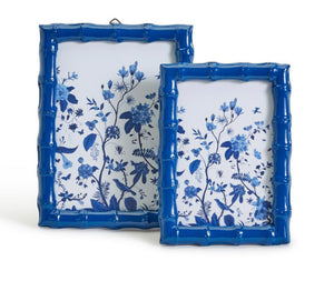 Blue Faux Bamboo Frame